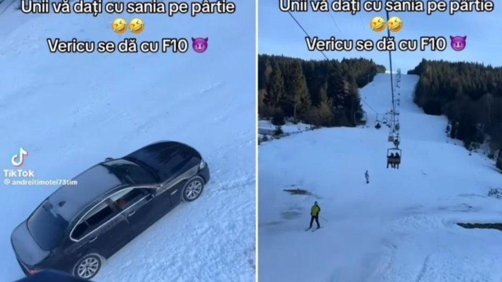 Sofer de BMW surprins urcand cu masina pe o partie din Maramures Politia s a autosesizat IMAGINI socante