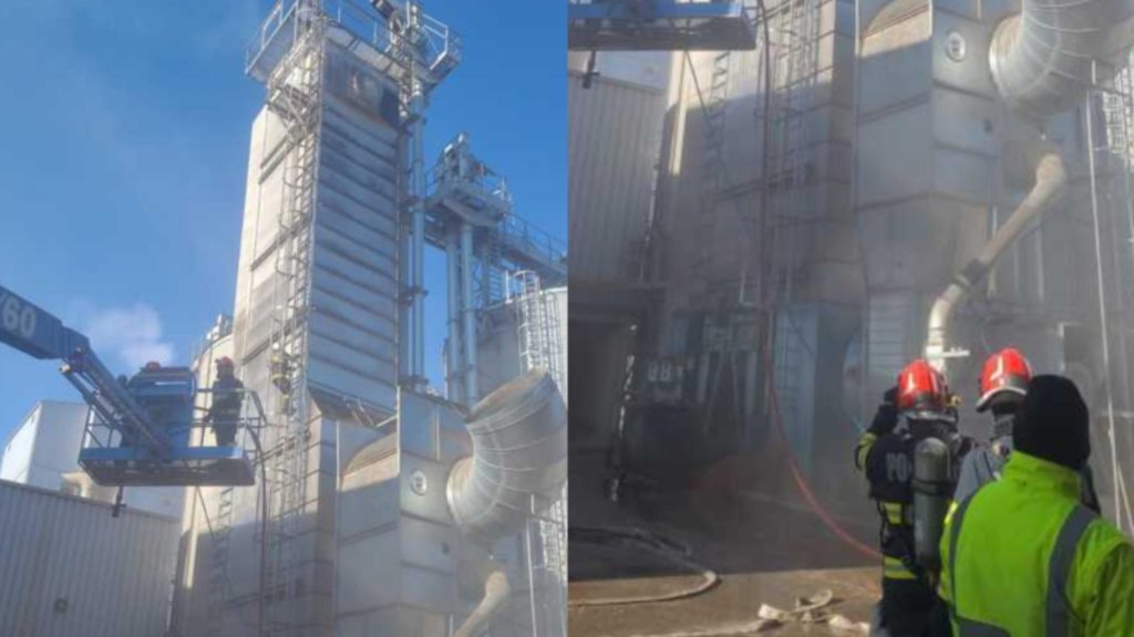 Incendiu mare la usctor de cereale in Mures