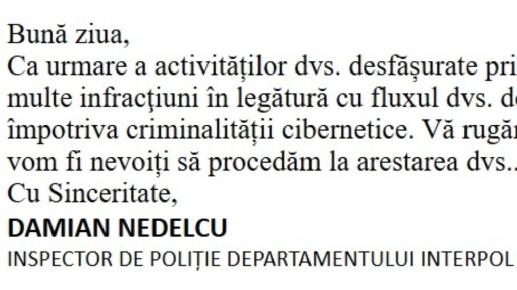 Noua inselatorie in numele Politiei Romane ii sperie pe romani Vom fi nevoiti sa procedam la arestarea dvs