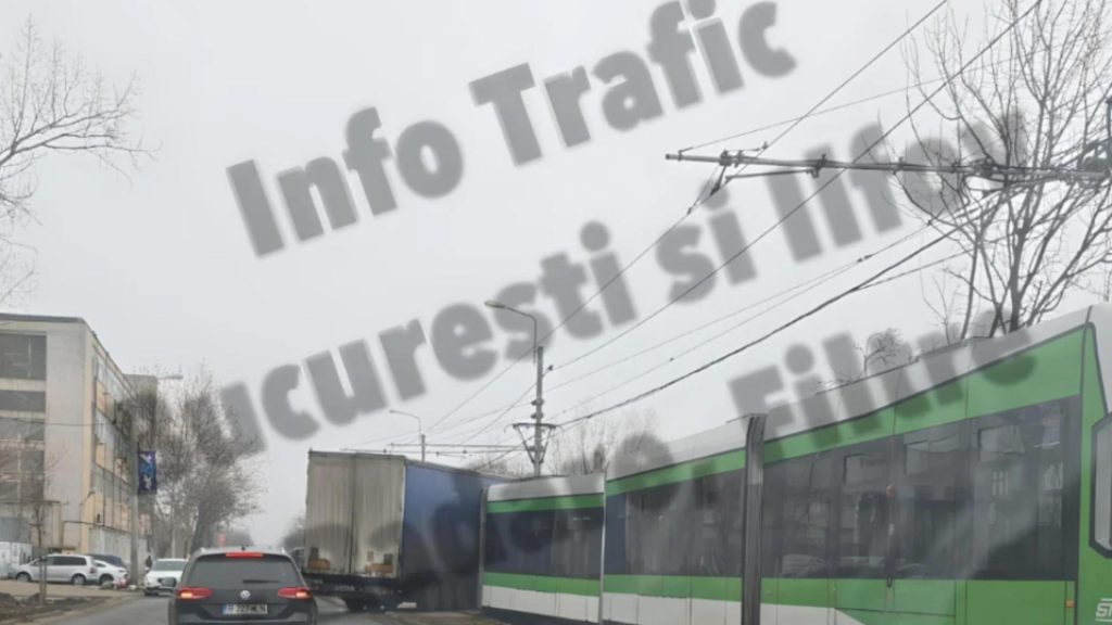 Accident grav la linia 25 Depoul Militari tramvai deraiat dupa coliziunea cu un TIR trafic blocat 1 ora si 45 minute
