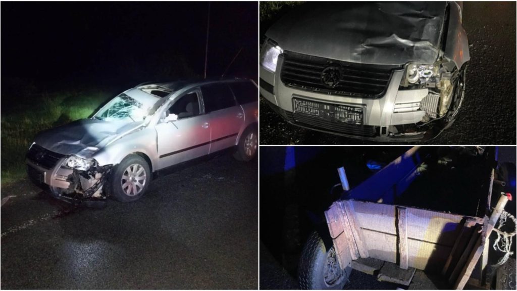 Caruta distrusa in Cluj cal mort caretas disparut