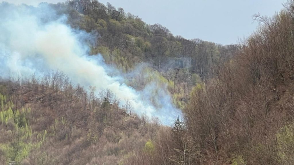 Incendiu in Arges elicopter Black Hawk ajuta pompierii