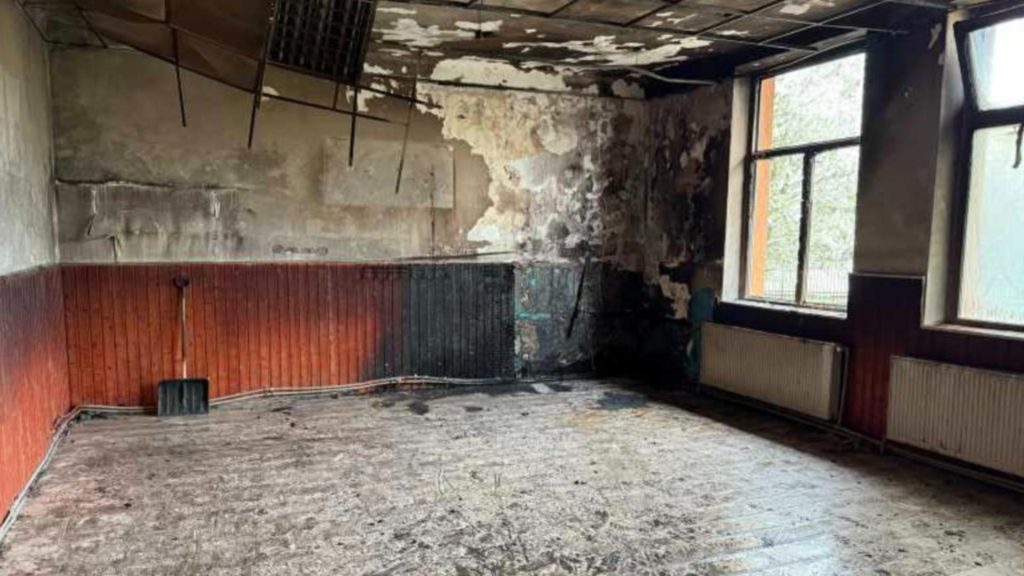 Incendiu la scoala din Malu Alb Galati foc intentionat