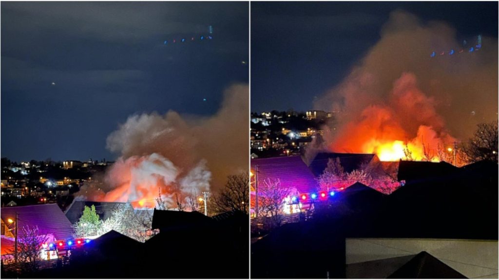 Incendiu mare in Iasi Doua case distruse complet