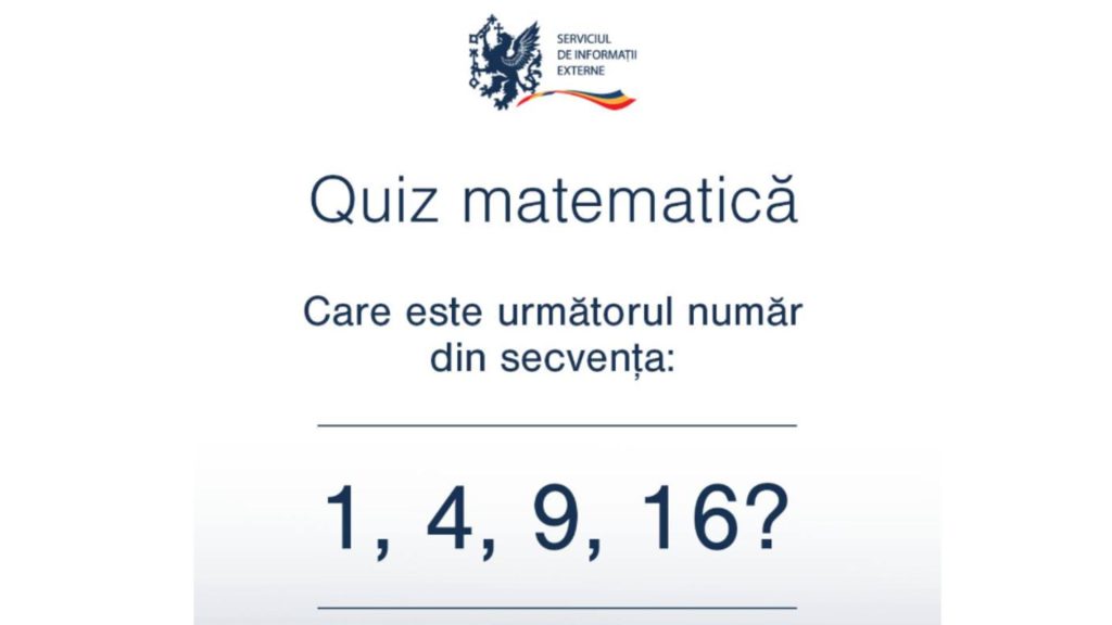 Test SIE pentru viitorii agenti Urmatorul numar din 1 4 9 16 25